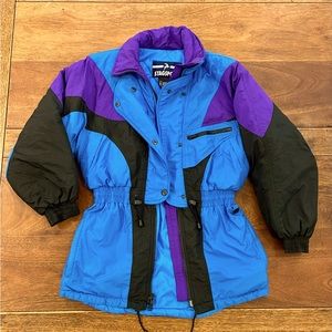 Women's Vintage Retro 80's 90's Puffer Ski Snow Winter Jacket Coat Size Small